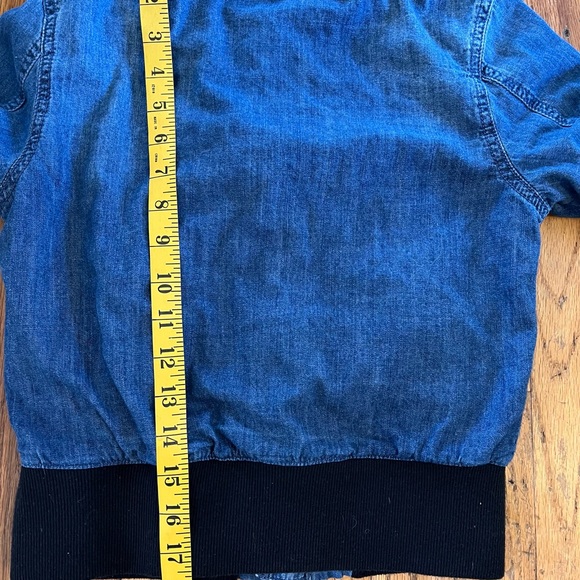 Hudson Embroidered Denim Bomber Jean Jacket, M - Picture 5 of 6